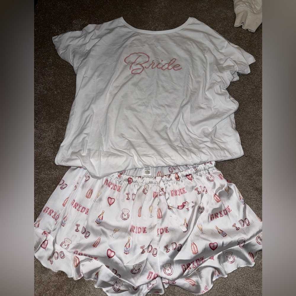 Place White and Pink 'Bride' Pajama Set
